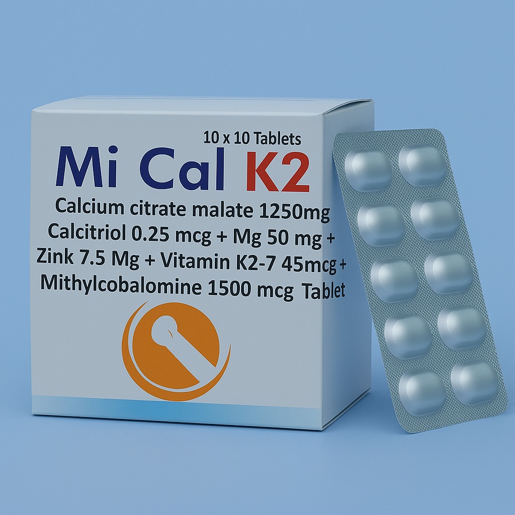 Mi Cal K2 Tablets - Front View